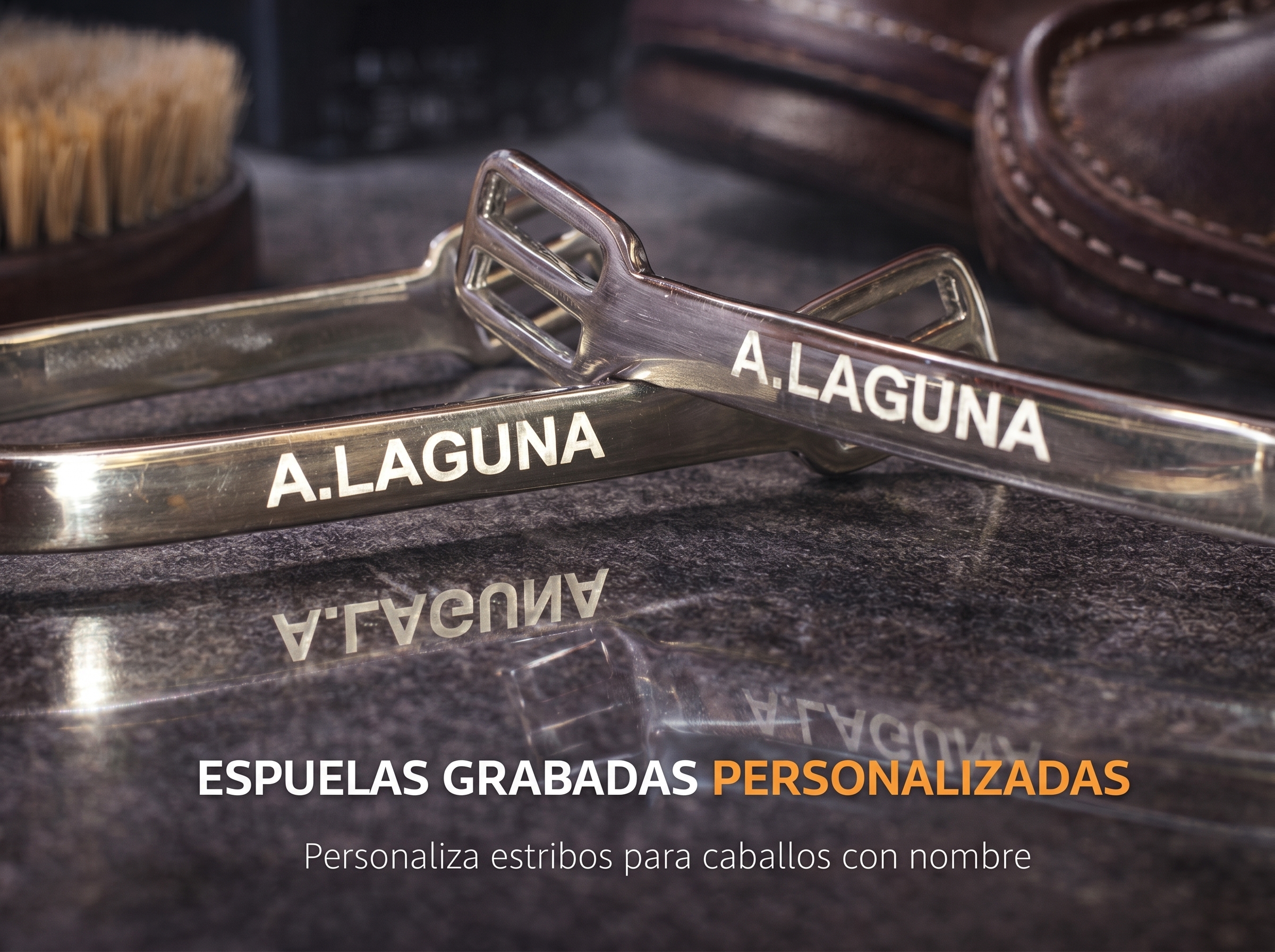 Espuelas personalizadas con grabado láser