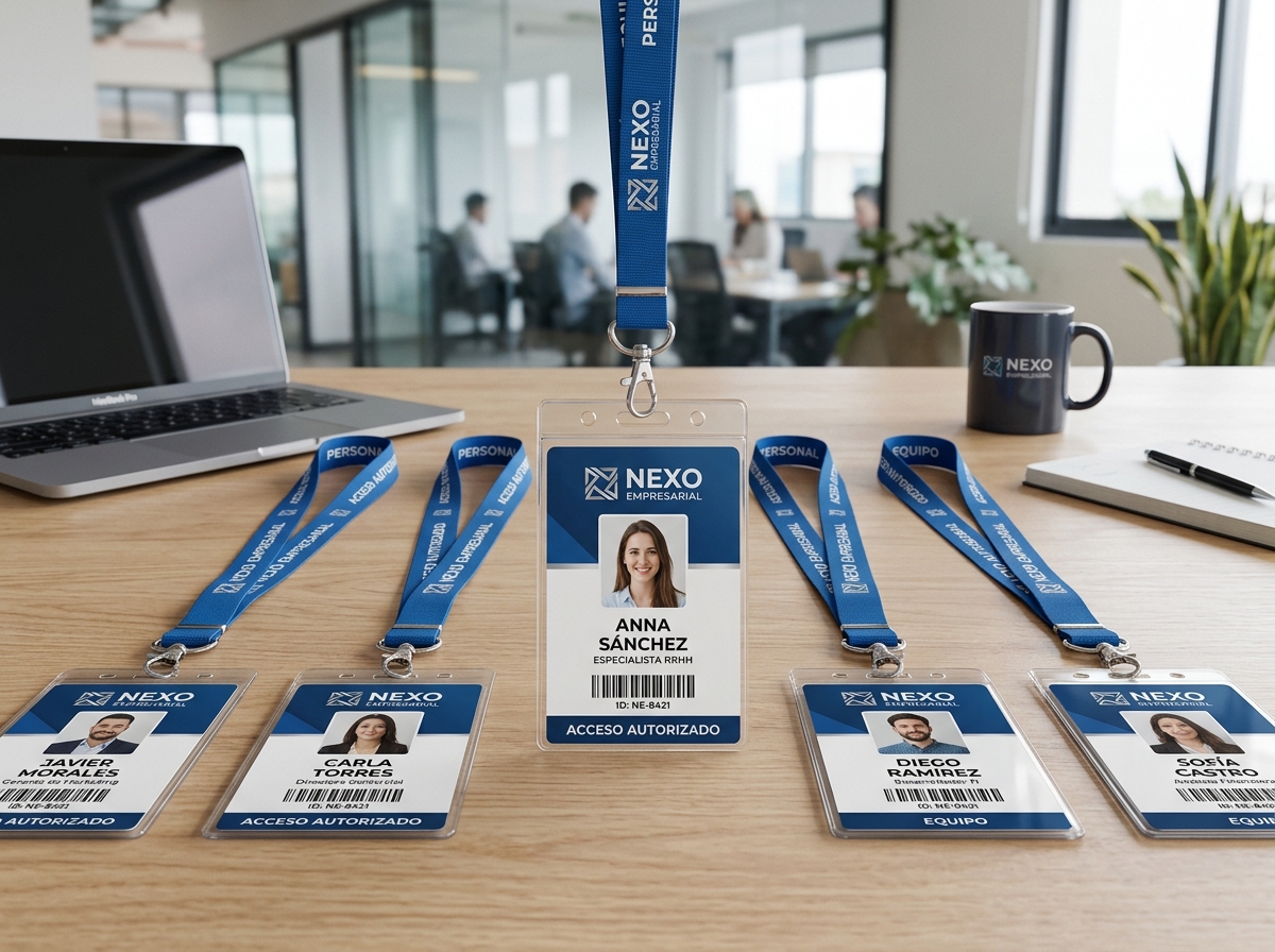 Tarjetas de identificación personalizadas con lanyard