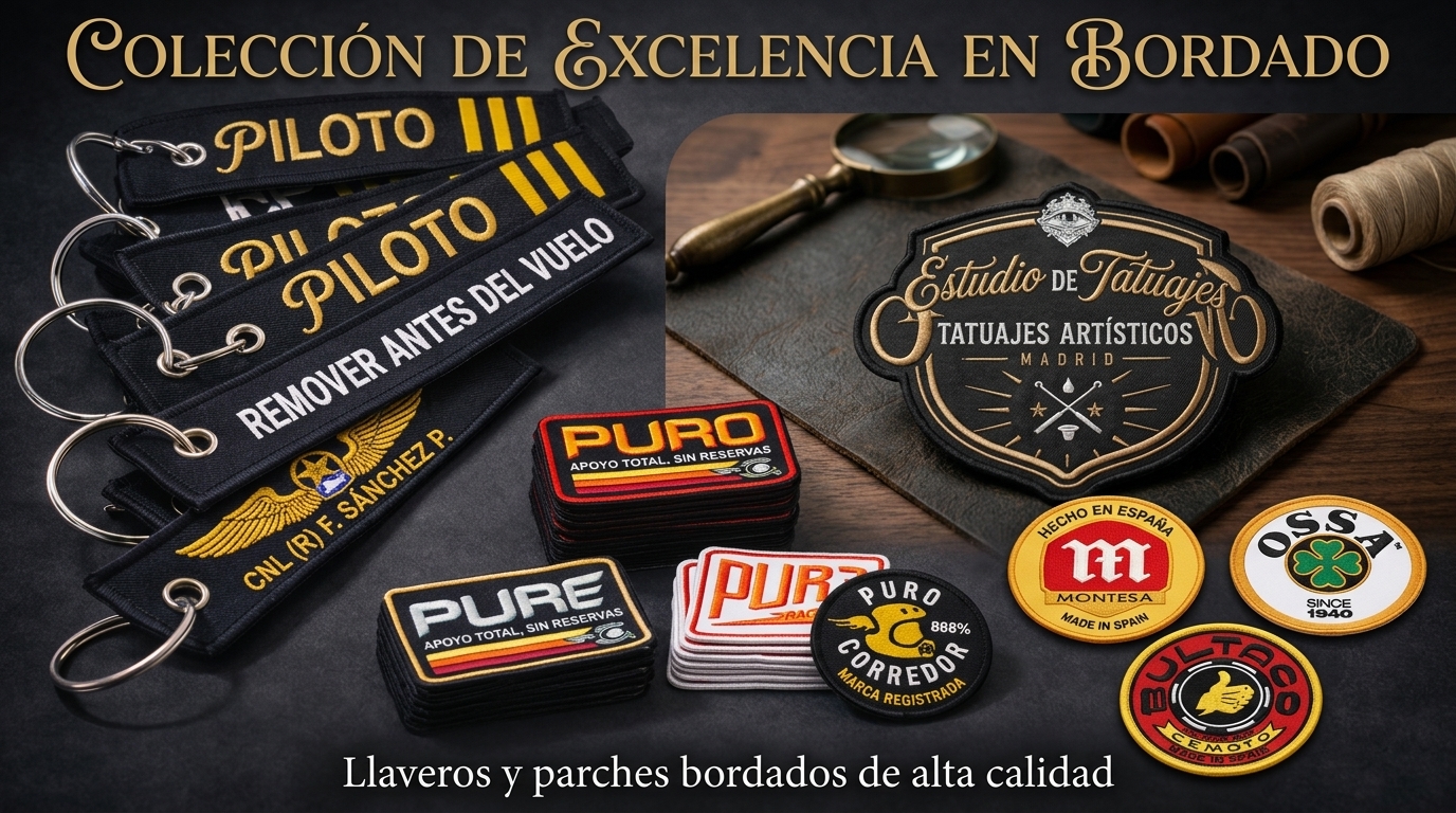Llaveros bordados para grupos y eventos