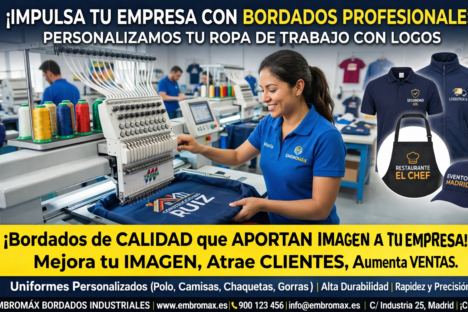 Producción de uniformes bordados en Madrid